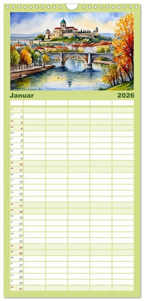 Produktbild: Familienplaner 2026 - Reise durch Ungarn mit 5 Spalten (Wandkalender, 21 x 45 cm) CALVENDO