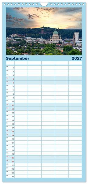 Produktbild: Familienplaner 2027 - Reiseziele in Deutschland mit 5 Spalten (Wandkalender, 21 x 45 cm) CALVENDO