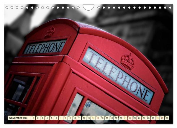 Produktbild: Die bekannteste Telefonzelle der Welt - Telephone Booth (Wandkalender 2026 DIN A4 quer), CALVENDO Monatskalender