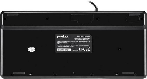 Produktbild: Perixx PERIBOARD-409DEU USB Tastatur Deutsch, QWERTZ Schwarz