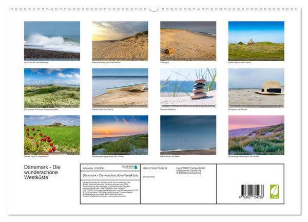 Produktbild: D&auml;nemark - Die wundersch&ouml;ne Westk&uuml;ste (hochwertiger Premium Wandkalender 2026 DIN A2 quer), Kunstdruck in Hochglanz