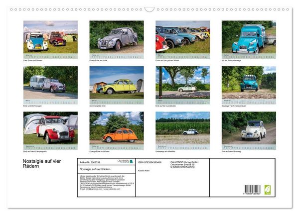 Produktbild: Nostalgie auf vier R&auml;dern (Wandkalender 2027 DIN A2 quer), CALVENDO Monatskalender