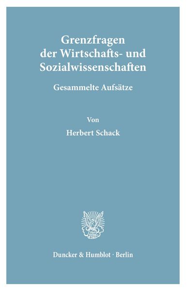 Produktbild: Grenzfragen der Wirtschafts- und Sozialwissenschaften.