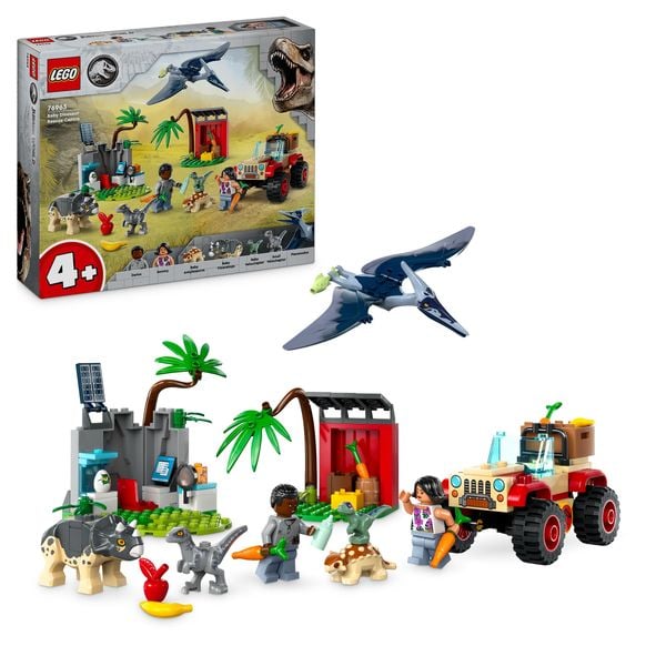 LEGO Jurassic World 76963 Rettungszentrum für Baby-Dinos, Dinosaurier-Spielzeug