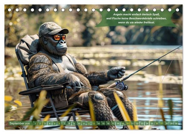 Produktbild: Der tierisch lustige Angler-Kalender (Tischkalender 2026 DIN A5 quer), CALVENDO Monatskalender