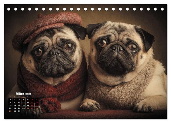 Produktbild: Der wahrscheinlich frechste Mops-Serie der Welt (Tischkalender 2027 DIN A5 quer), CALVENDO Monatskalender