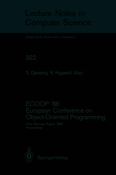 Produktbild: ECOOP '88 European Conference on Object-Oriented Programming
