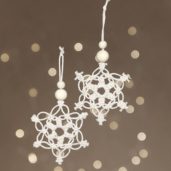 Produktbild: Creativ Company DIY Sets Macram&eacute; Mini Kreativ Set, Schneeflocke aus Makramee, H 10 cm, Kreativ Box