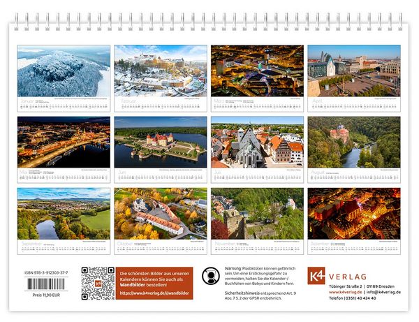 Produktbild: Kalender Sachsen von oben kompakt 2027