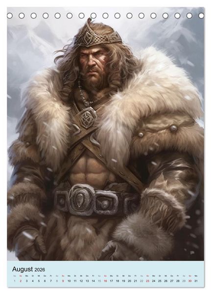 Produktbild: Fantasy Krieger. B&auml;renk&auml;mpfer aus dem Norden (Tischkalender 2026 DIN A5 hoch), CALVENDO Monatskalender