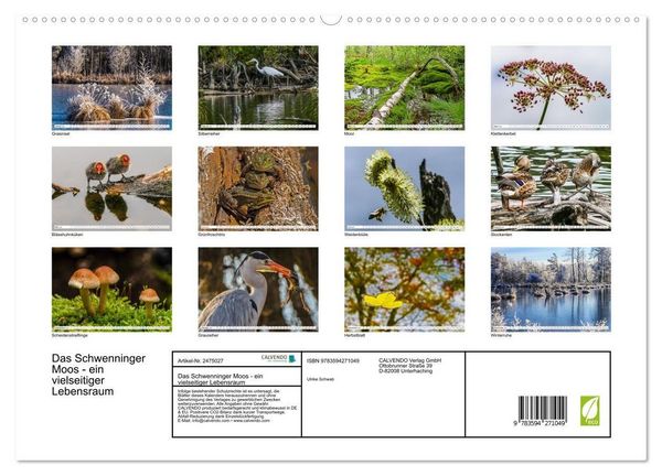 Produktbild: Das Schwenninger Moos - ein vielseitiger Lebensraum (hochwertiger Premium Wandkalender 2027 DIN A2 quer), Kunstdruck in Hochglanz
