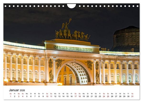 Produktbild: St. Petersburg bei Nacht (Wandkalender 2026 DIN A4 quer), CALVENDO Monatskalender