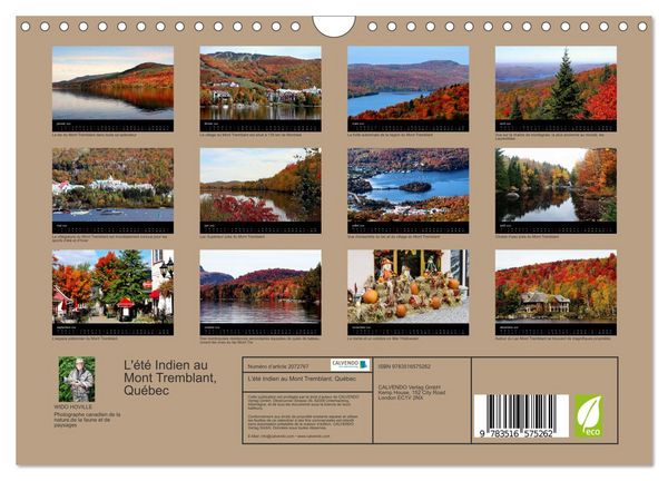 Produktbild: L'&eacute;t&eacute; Indien au Mont Tremblant, Qu&eacute;bec (Calendrier mural 2026 DIN A4 vertical), CALVENDO calendrier mensuel