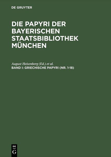 Produktbild: Griechische Papyri (Nr. 1-18)