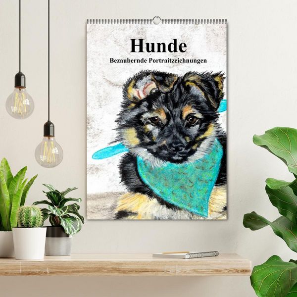 Produktbild: Hunde - Bezaubernde Portraitzeichnungen (Wandkalender 2026 DIN A2 hoch), CALVENDO Monatskalender