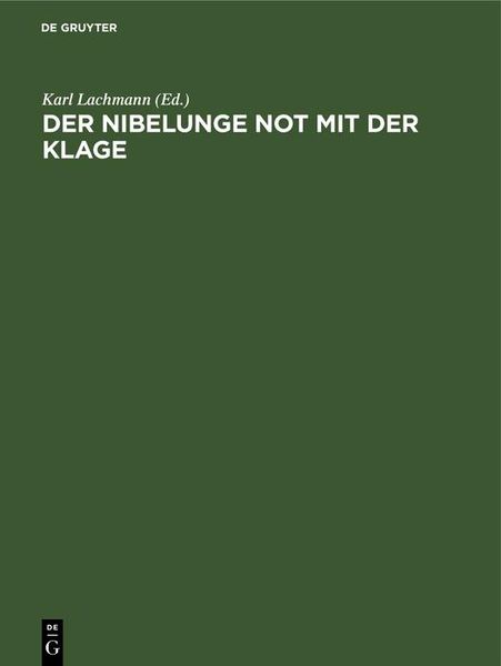 Produktbild: Der Nibelunge Not mit der Klage