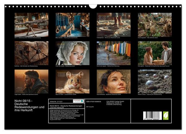 Produktbild: Nicht 08/15 - Deutsche Redewendungen und ihre Herkunft (Wandkalender 2026 DIN A3 quer), CALVENDO Monatskalender