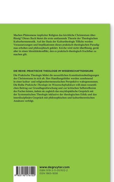 Produktbild: Theologische Kulturhermeneutik impliziter Religion
