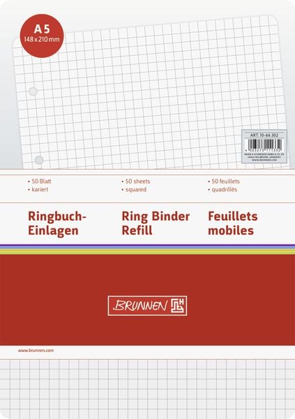 Produktbild: Brunnen Ringbucheinlage A5 kar 50Bl