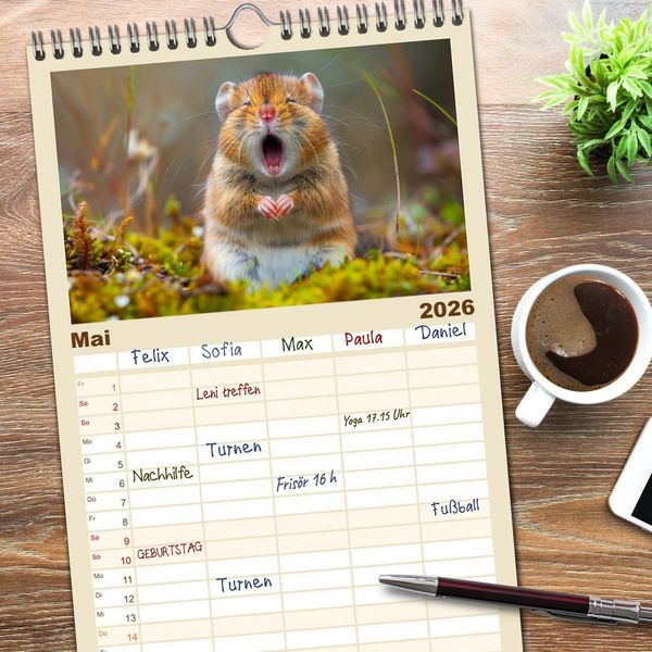 Produktbild: Familienplaner 2026 - Ansteckend m&uuml;de! mit 5 Spalten (Wandkalender, 21 x 45 cm) CALVENDO