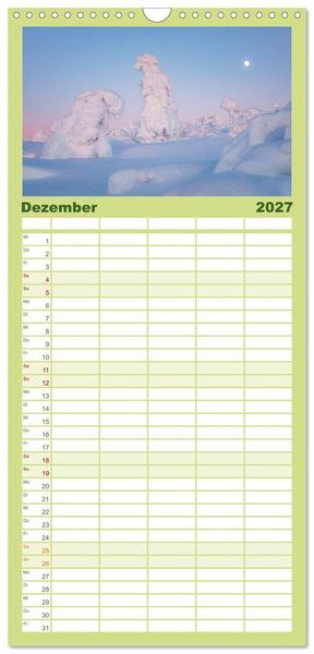 Produktbild: Familienplaner 2027 - Stille Naturmomente mit 5 Spalten (Wandkalender, 21 x 45 cm) CALVENDO