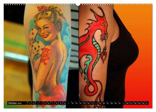 Produktbild: K&ouml;rperkult Tattoo (Wandkalender 2026 DIN A2 quer), CALVENDO Monatskalender