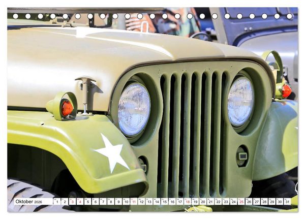 Produktbild: Willys Jeep im Detail vom Frankfurter Taxifahrer Petrus Bodenstaff (Tischkalender 2026 DIN A5 quer), CALVENDO Monatskalender