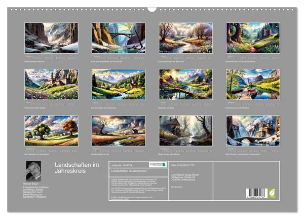 Produktbild: Landschaften im Jahreskreis (Wandkalender 2026 DIN A2 quer), CALVENDO Monatskalender