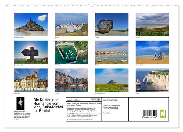 Produktbild: Die K&uuml;sten der Normandie vom Mont Saint-Michel bis &Eacute;tretat (hochwertiger Premium Wandkalender 2026 DIN A2 quer), Kunstdruck in Hochglanz