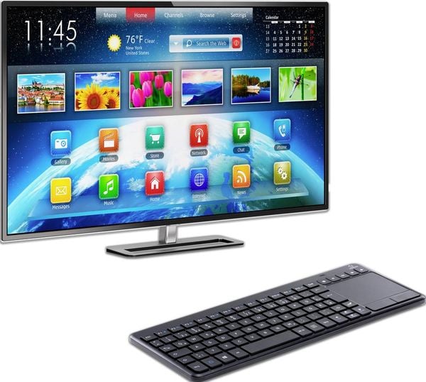 Produktbild: Renkforce MT-1006 Funk Tastatur, Touchpad Deutsch, QWERTZ Schwarz Integriertes Touchpad, Maustasten, Multimediatasten