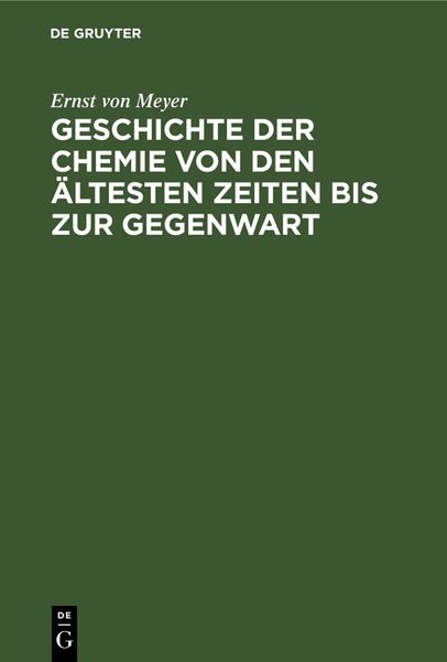 Produktbild: Geschichte der Chemie von den &auml;ltesten Zeiten bis zur Gegenwart
