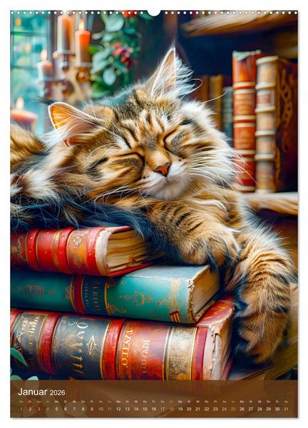 Produktbild: Kuschelkatzen - Fellnasen im Schlummerland (Wandkalender 2026 DIN A2 hoch), CALVENDO Monatskalender
