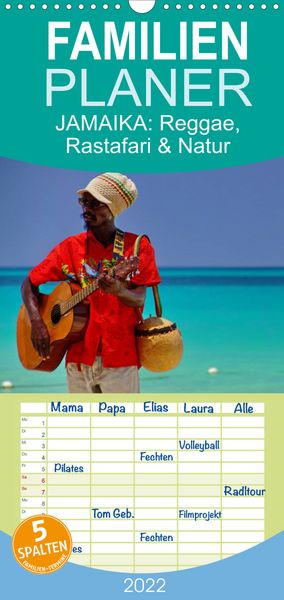 Produktbild: Familienplaner JAMAIKA Reggae, Rastafari und Natur. (Wandkalender 2022 , 21 cm x 45 cm, hoch)