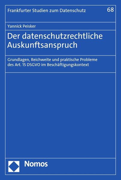Produktbild: Der datenschutzrechtliche Auskunftsanspruch