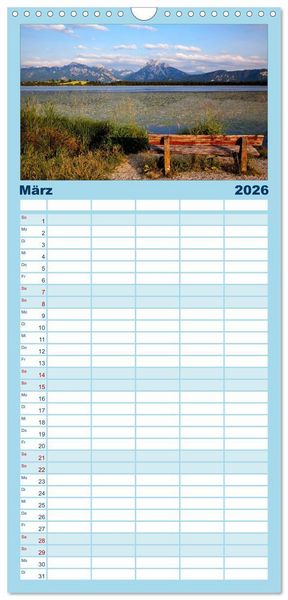 Produktbild: Familienplaner 2026 - Hopfensee - Riviera des Allg&auml;us mit 5 Spalten (Wandkalender, 21 x 45 cm) CALVENDO