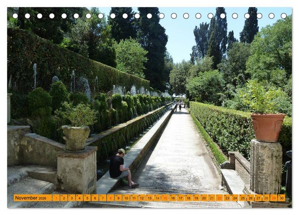 Produktbild: Die h&auml;ngenden G&auml;rten von Tivoli - Die Villa d'Este (Tischkalender 2026 DIN A5 quer), CALVENDO Monatskalender