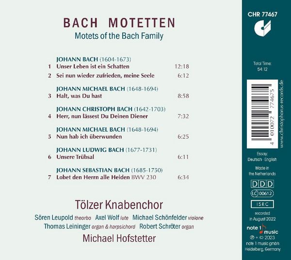 Produktbild: Motets of the Bach family