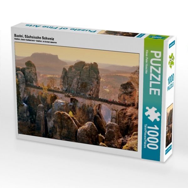 CALVENDO Puzzle Bastei, Sächsische Schweiz | 1000 Teile Lege-Größe 64x48cm Foto-Puzzle für glückliche Stunden