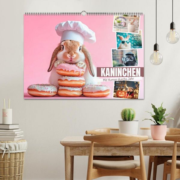 Produktbild: KANINCHEN Mit Humor durchs Jahr (Wandkalender 2026 DIN A2 quer), CALVENDO Monatskalender