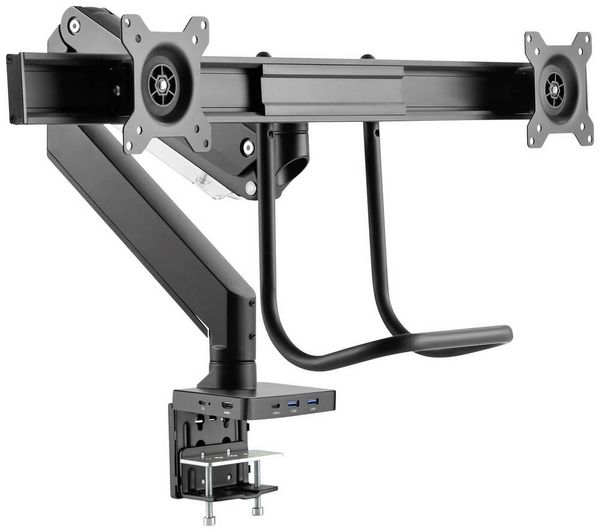 Produktbild: SpeaKa Professional SP-MM-820 Monitor-Tischhalterung 2 Display(s) 43,2 cm (17") - 81,3 cm (32") Matt Schwarz Schwenkbar, Neigbar
