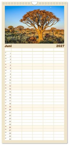 Produktbild: Familienplaner 2027 - Facetten Namibias mit 5 Spalten (Wandkalender, 21 x 45 cm) CALVENDO