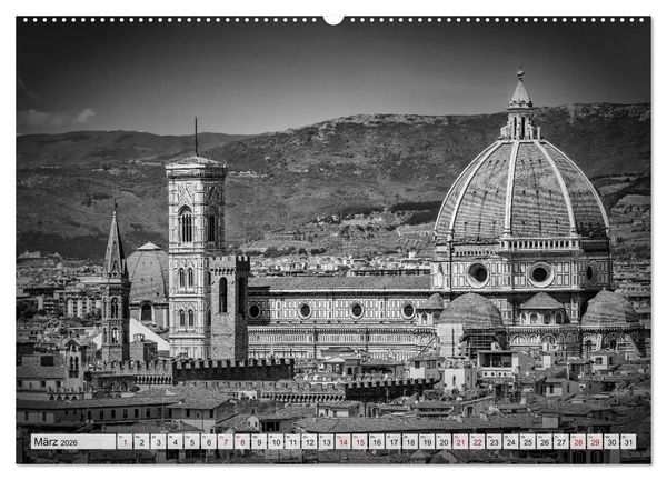 Produktbild: FLORENZ Monochrome Impressionen (hochwertiger Premium Wandkalender 2026 DIN A2 quer), Kunstdruck in Hochglanz