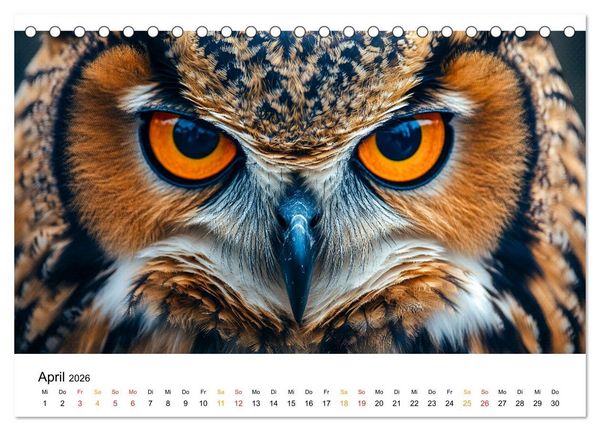 Produktbild: Im Reich der Eulen (Tischkalender 2026 DIN A5 quer), CALVENDO Monatskalender