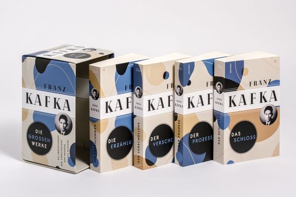 Produktbild: Franz Kafka, Die gro&szlig;en Werke (Die Erz&auml;hlungen - Der Verschollene - Der Prozess - Das Schloss) (4 B&auml;nde im Schuber)