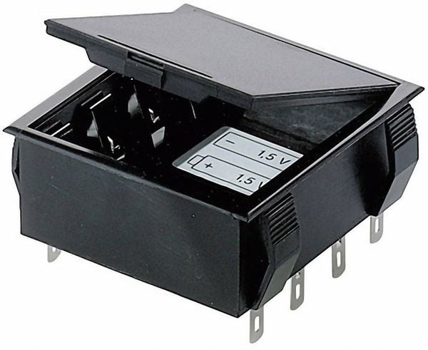 Bopla 46600000 Batteriehalter 4x Mignon (AA), 9 V Block Lötanschluss (L x B x H) 65 x 65 x 21.5 mm