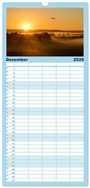 Produktbild: Familienplaner 2026 - Faszination Fliegerei mit 5 Spalten (Wandkalender, 21 x 45 cm) CALVENDO