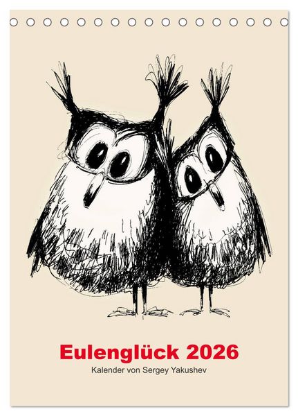Produktbild: Eulengl&uuml;ck 2026 (Tischkalender 2026 DIN A5 hoch), CALVENDO Monatskalender