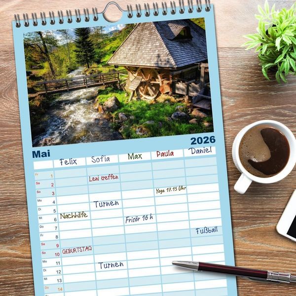 Produktbild: Familienplaner 2026 - Faszination Schwarzwald mit 5 Spalten (Wandkalender, 21 x 45 cm) CALVENDO