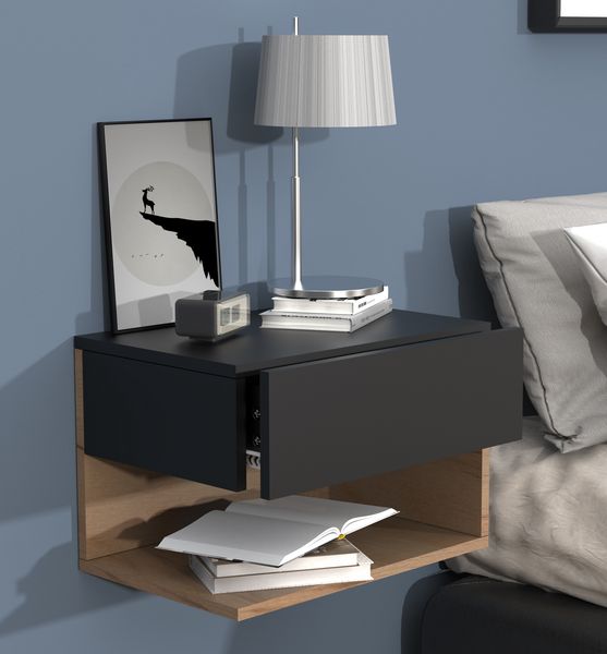 Produktbild: Wandschublade Wand H&auml;nge Nachttisch Usal XL 45cm