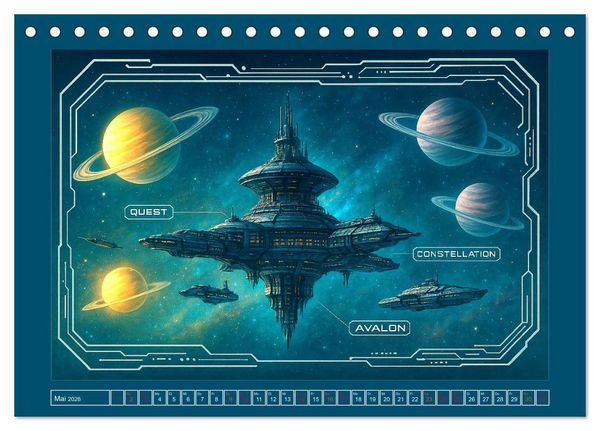Produktbild: Intelligente Alientechnik (Tischkalender 2026 DIN A5 quer), CALVENDO Monatskalender